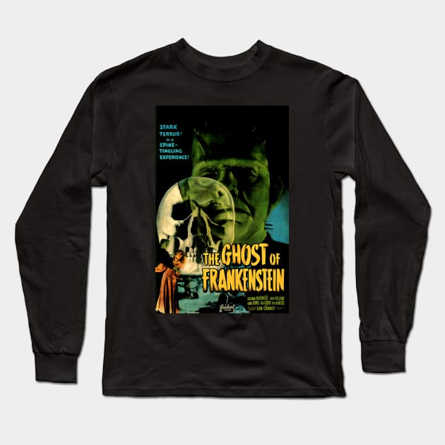 Classic Horror Movie Poster - Ghost of Frankenstein Long Sleeve T-Shirt by Starbase79